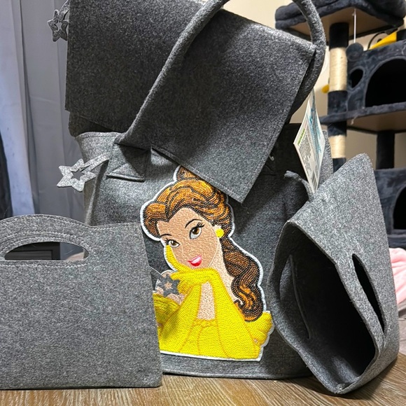 Disney Princess Belle Gray Felt Tote Bundle! - Picture 1 of 5